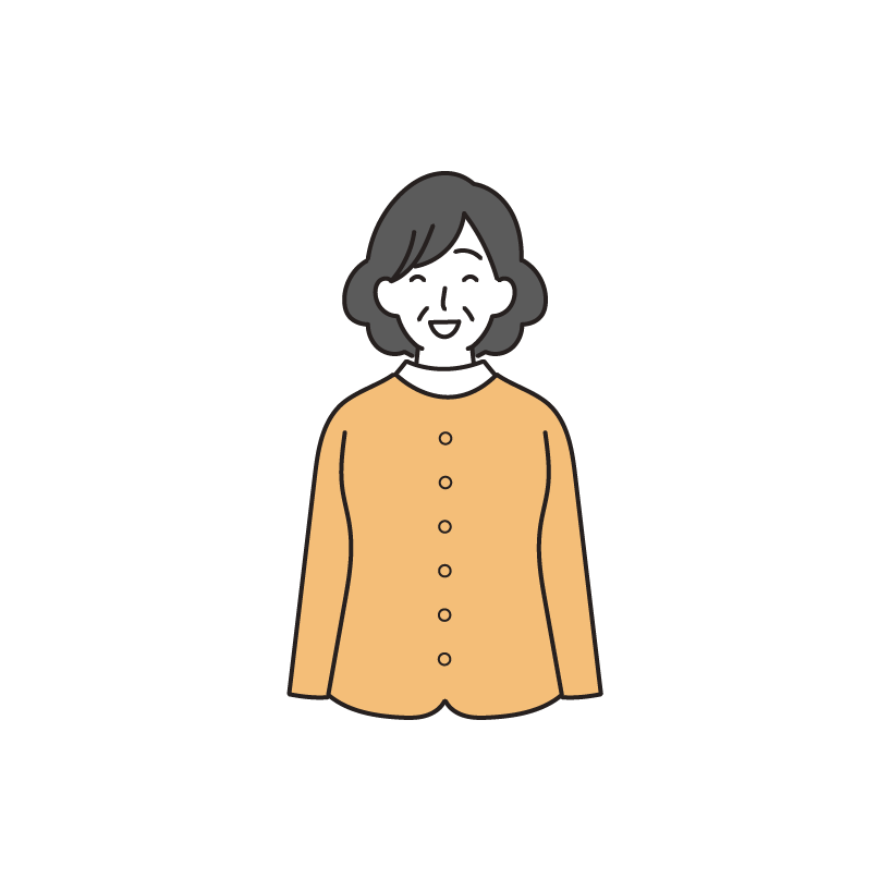 笑顔の女性のイラスト（女性・シニア）