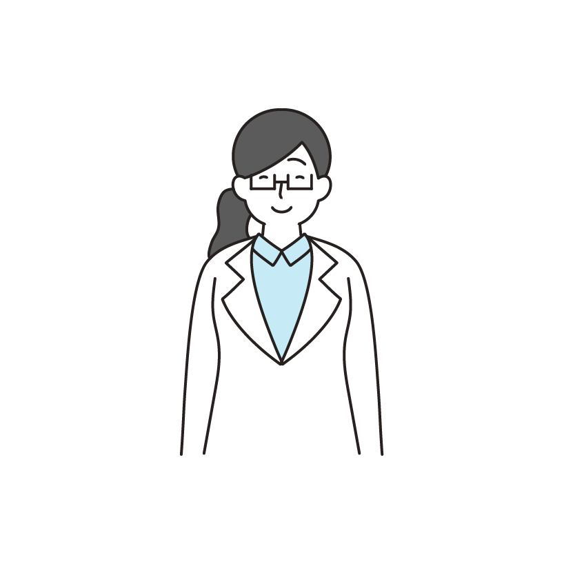 笑顔の医者のイラスト（女性・若い）