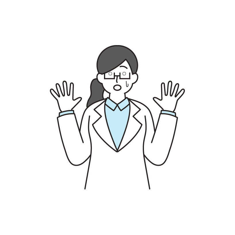 驚く医者のイラスト（女性・若い）