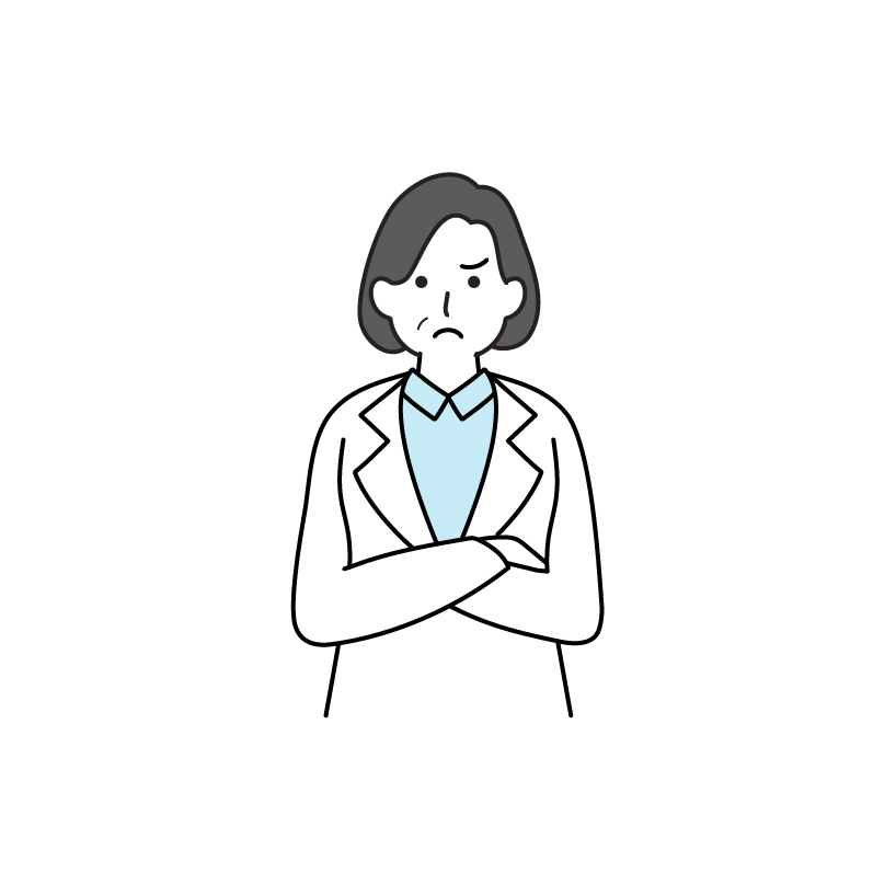 怒る医者のイラスト(女性・シニア)|無料で商用可のフリーイラスト素材|FLATGIFT