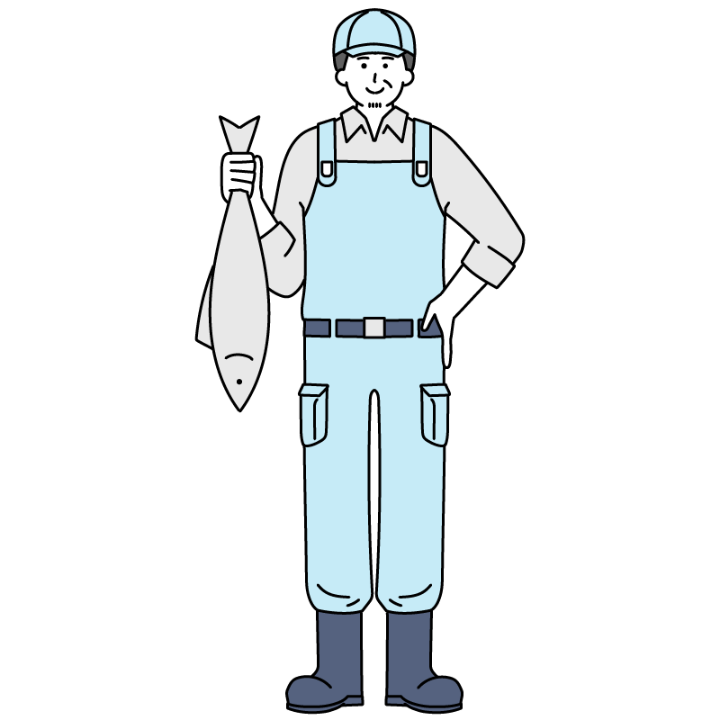 漁師のイラスト_全身(男性)|無料で商用可のフリーイラスト素材|FLATGIFT