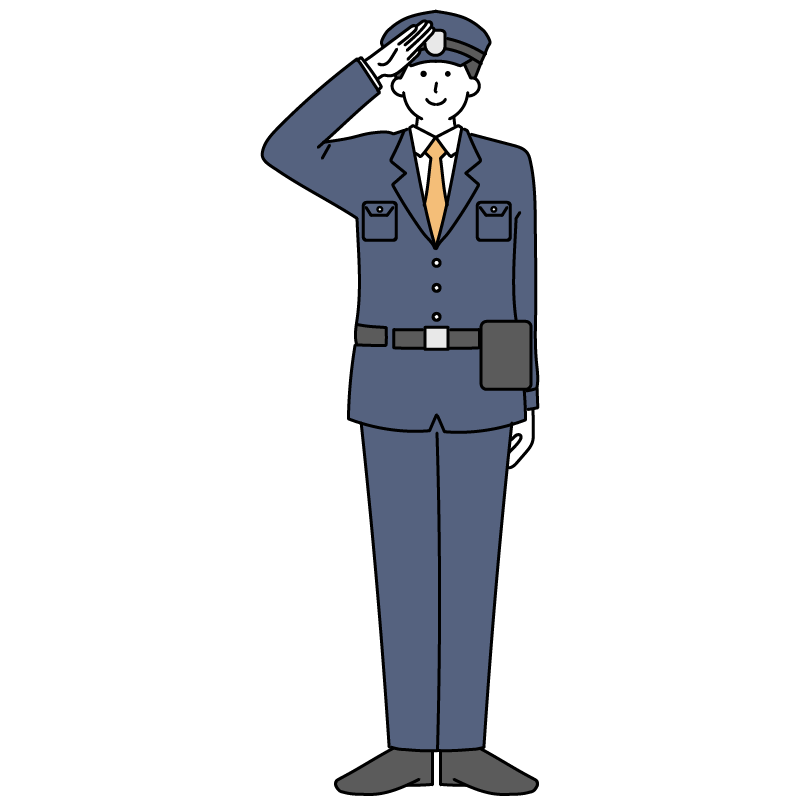 警察官のイラスト_全身(男性)